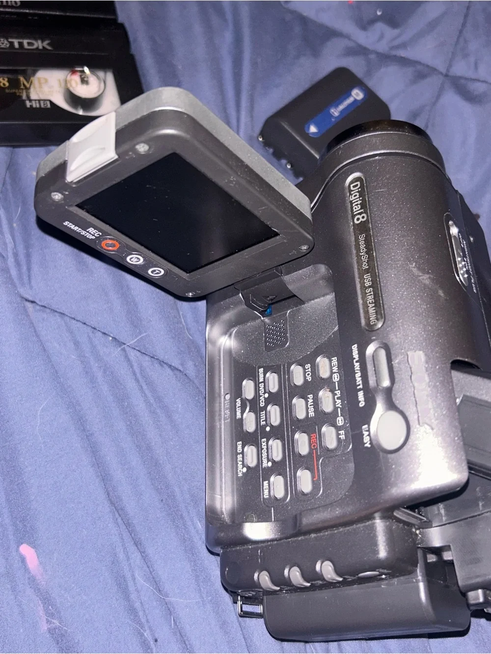Sony Hi8 Camcorder with Black Hi8/TDK Tapes